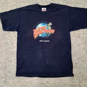 Vintage Planet Hollywood Shirt Mens Large Blue Orlando 1998 Licensed Made In USA